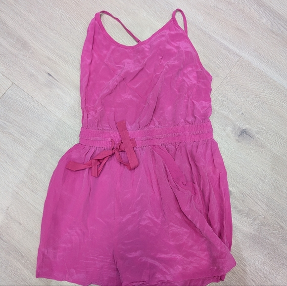 Wilfred Silk Peri Romper in Hot Pink - Picture 2 of 9